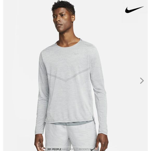 Nike Dri-FIT ADV Techknit Ultra Men's LS Training Tee XL NWT Gray CZ9048-085 - Picture 9 of 10